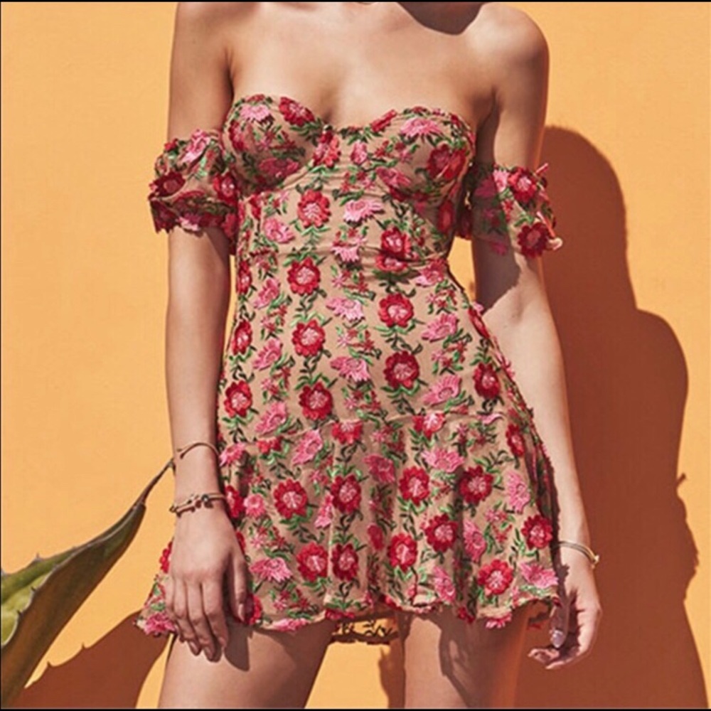 For Love and Lemons Strapless Amelia Mini Dress